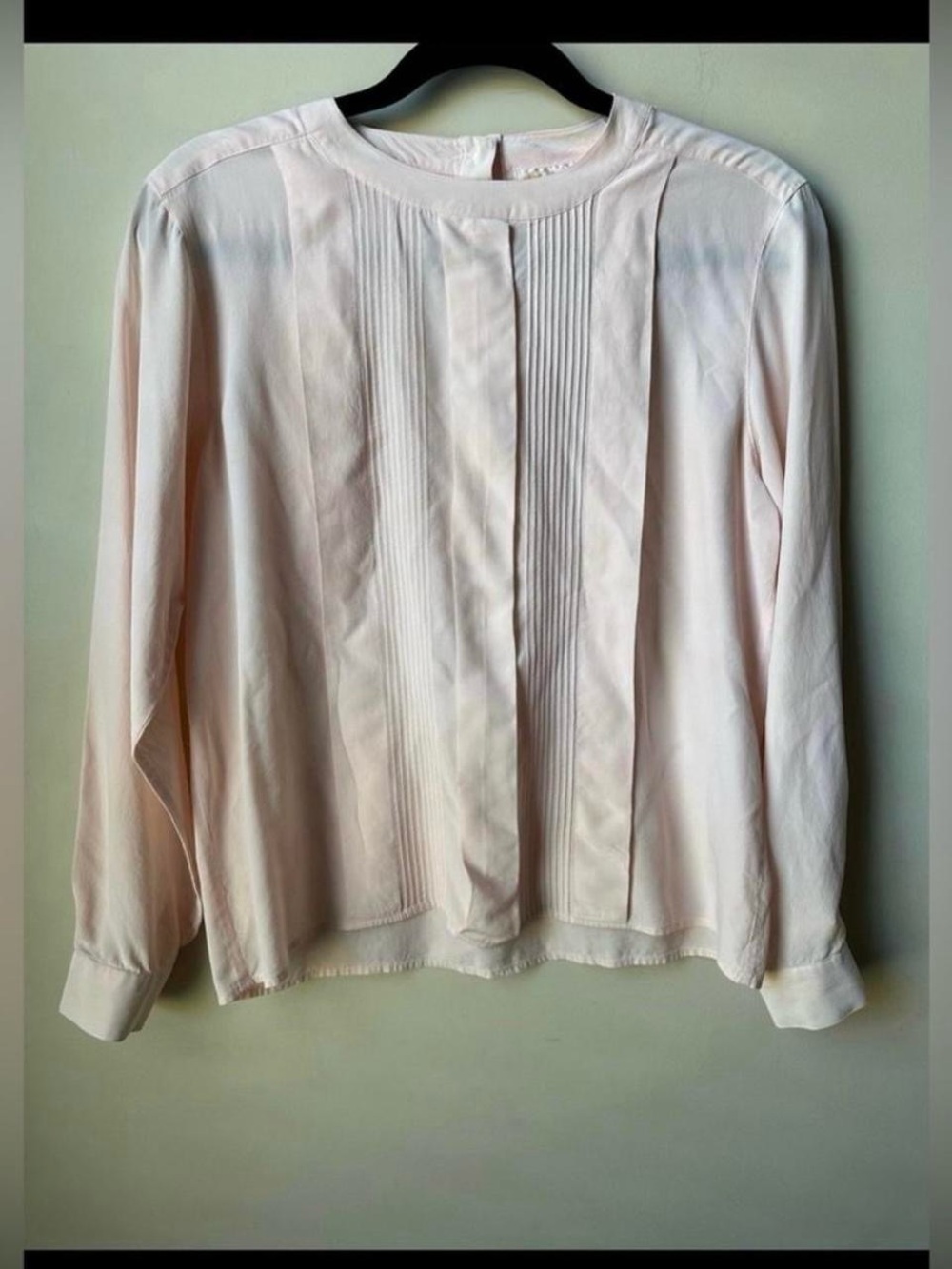 Vintage Brooks Brothers 100% Silk Pintuck Long Sleeve Blouse Size 8 Top Coquette